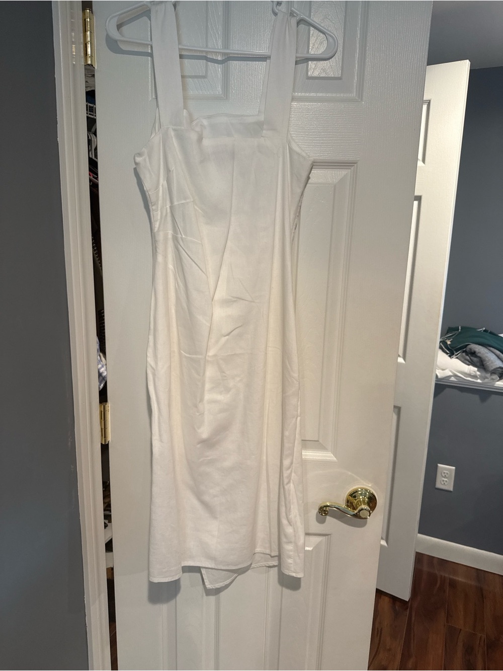 LOFT White Square-Neck Midi Sundress